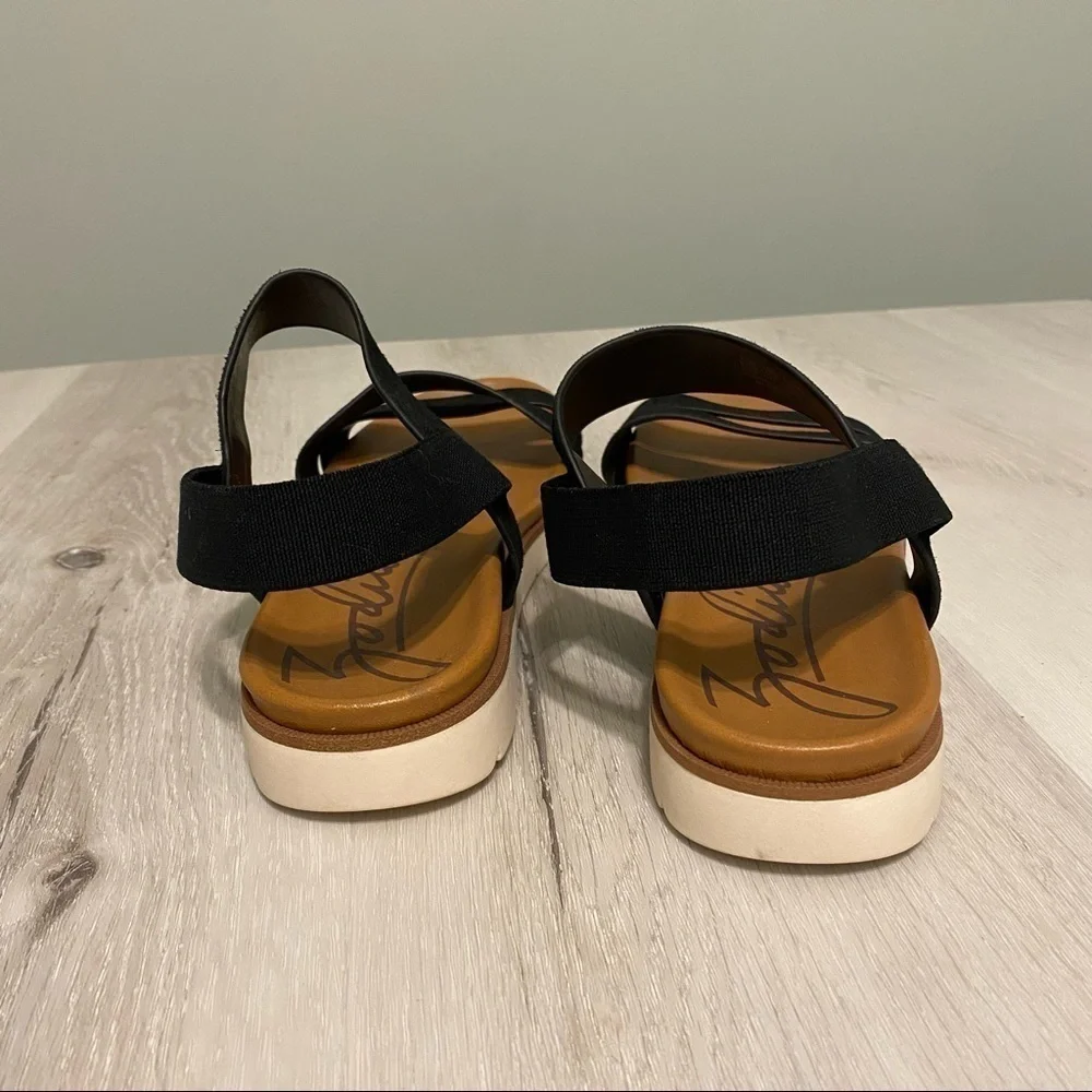 Zodiac Nuvola Comfortable Elastic Ankle Strap Sandal, size 9.5, black